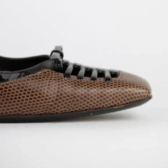 Balenciaga Patent Snake-Embossed Leather Cutout Lace Pumps - Picture 7 of 9